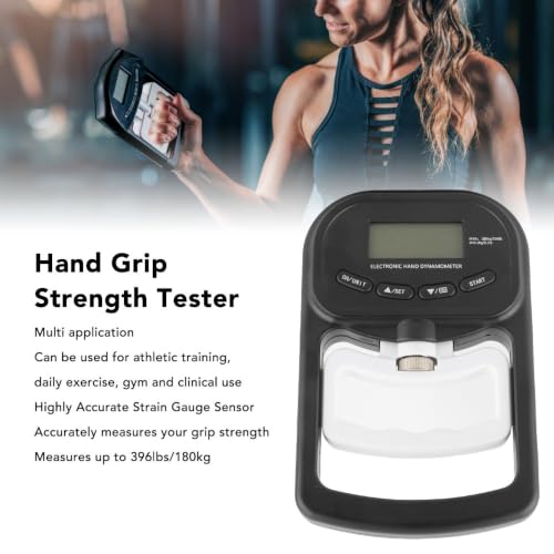ACNTENY digital hand grip strength tester, black force gauge with 180kg/396lb capacity display