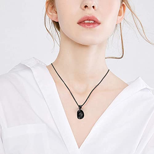 zeqingjw Cowboy Hat Cremation Necklace for Ashes Stainless Steel Urns Necklace for Ashes Memorial Ash Urn Jewelry Black