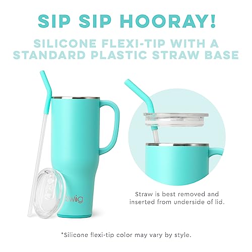 Swig Life 40oz Mega Mug, 40 oz Tumbler with Handle and Straw, Cup Holder Friendly, Dishwasher Safe, Extra Large Insulated Tumbler, Stainless Steel (Amethyst)