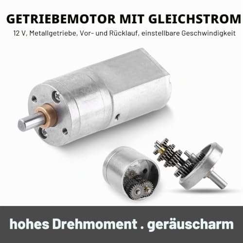 DEWIN DC 12V Gear Motor, 20mm Electric Gear Motor with High Torque Reduction Accessory Tool 15 RPM