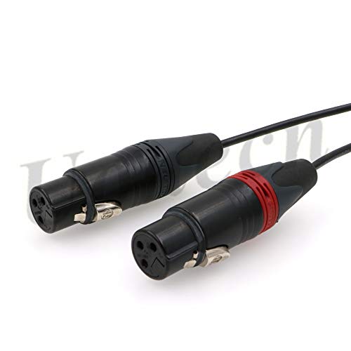 Uonecn for ARRI Alexa mini Camera Cable Two XLR 3 pin Female Plug to 00 Right Angle 5 pin Male Audio Input Cable