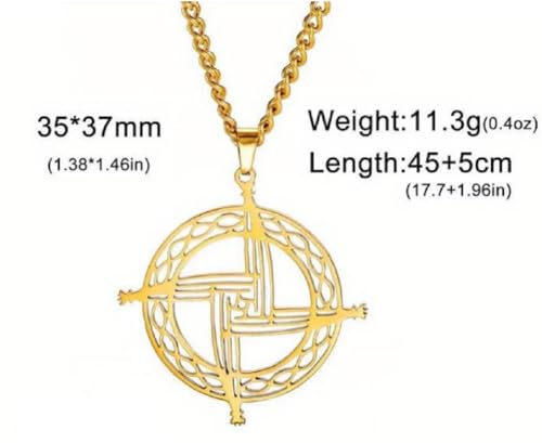 Gold Saint St Brigid Irish Celtic Pagan Cross Pendant Necklace Brigid's F21