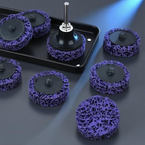 CSD Sanding Disc, 21 Pieces, 2 Inch 50 mm Coarse Cleaning Disc | Cleaning disc set drill with two pull rods, coarse cleaning disc for rust removal or polishing (3 colors)