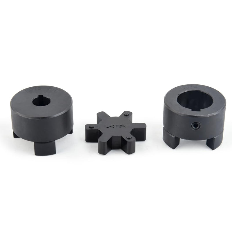 1/2" to 1" L075 Flexible 3-Piece L-Jaw Coupling Coupler Set & Buna-N NBR Rubber Spider for Log Wood Splitter