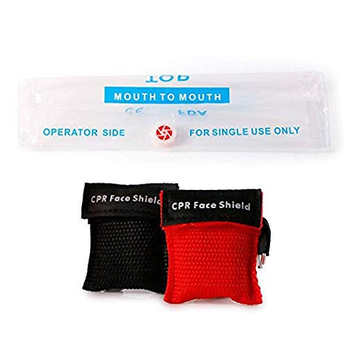 [Australia - AusPower] - ASA TECHMED Medical First Aid CPR Mask for Adult/Kids Pocket Resuscitator with One-Way Valve  Hard Case with Wrist Strap, Gloves, Wipes and 2 Keychain CPR Face Shield Approved 