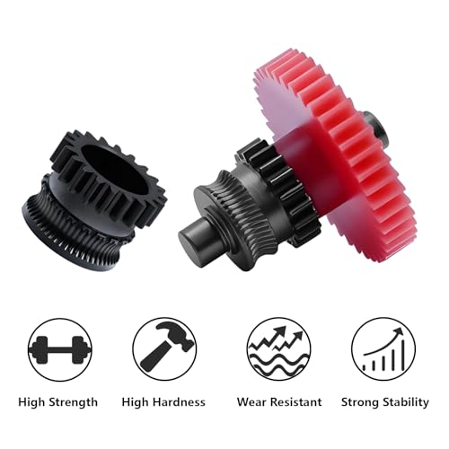 Hardened Steel Extruder Gear Kit for Kobra 3, 3D Printer DLC Nano Coating Hardened Steel Extruder Dual Gear and POM Gear Kit for Anycubic Kobra 3 Combo