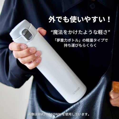 Tiger Thermos Water Bottle, 20.3 fl oz (600 ml), Direct Drinking, Stainless Steel, Mini Bottle, Sahara Mug, Lightweight, Dream Gravity, MMJ-A060-KA, Blue Black 20.3 Ounces Blue/Black