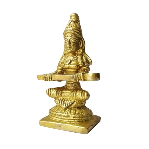 GURU JEE Brass Goddess Annapurna Idol Statue Murti for Pooja Temple Aarti Religious Gifts
