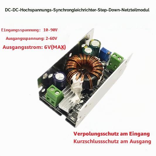 Boost Converter, Adjustable DC Voltage Converter, Step-Down Converter, Power Transformers, Input 10-90V, Output 2-60V, 70 x 38 x 31 mm