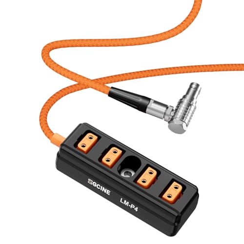 ZGCINE LM-P4 Lemo 2-Pin Male to 4-Port D-Tap Female Splitter Adapter
