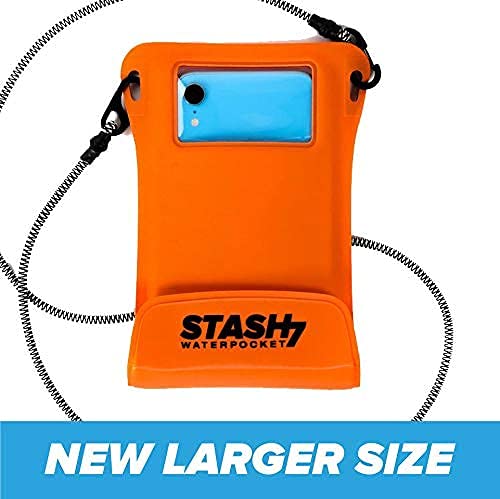 [Australia - AusPower] - Waterproof Phone Pouch w/Long Lanyard | IPX8 Adventure Grade Cellphone Dry Bag Case, Fits iPhone 15 Pro Max,14 Pro Max, 13 Pro Max, XS, XR, Galaxy S21, for Snorkeling, Kayaking, Cruise Orange 