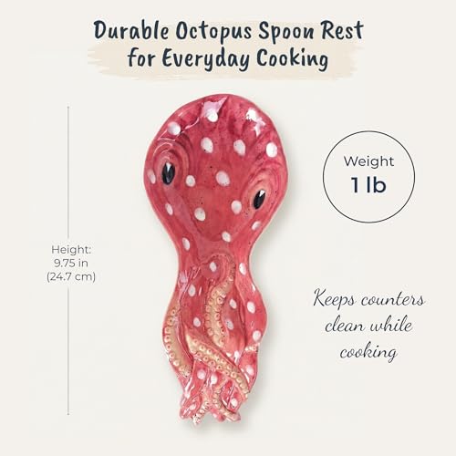 Blue Sky Ceramic Octopus Spoon Rest, Multicolor