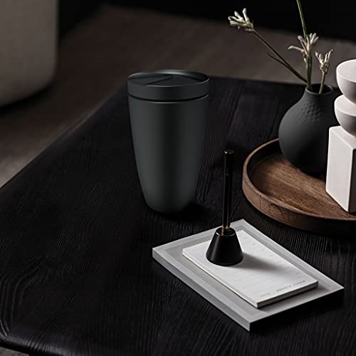 Villeroy & Boch Manufacture Rock Coffee To Go Mug, Premium Porcelain, 12 oz, Matte Black 11.8 Ounces