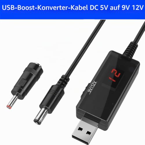 RUNCCI-YUN USB Boost Converter Cable DC 5V to 9V 12V USB Step-up Power Supply Adapter Cable to DC 5.5 x 2.1 mm 3.5 x 1.35 mm Power Voltage Boost Converter