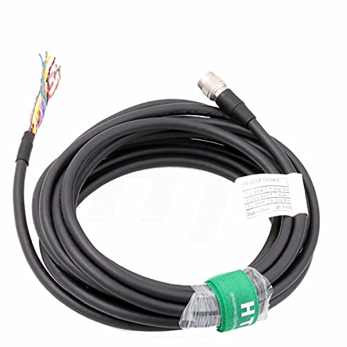 Hirose 12 Pin Female HR10A-10P-12S to Open End Flying Cable Bare Wire for Allied AVT GigE, Sony DXC, Panasonic, Hitachi, Jai, Basler, Dalsa, Teli, Toshiba Camera (Straight 12-pin, 2 m) Straight 12-pin