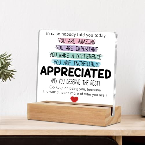 Inspirational Gifts for Women Friends Coworker, Christian Gifts for Women, Inspirational Gift, Pink Bow Clear Desk Acrylic Sign for Home Office Room, Desk Shelf Table Decoration, Psalm 23 LCS Multicolour 0623