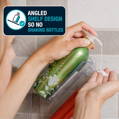 ShowerGem Adhesive Rustproof Shower Caddy, No Drill, Easy Clean Shelves
