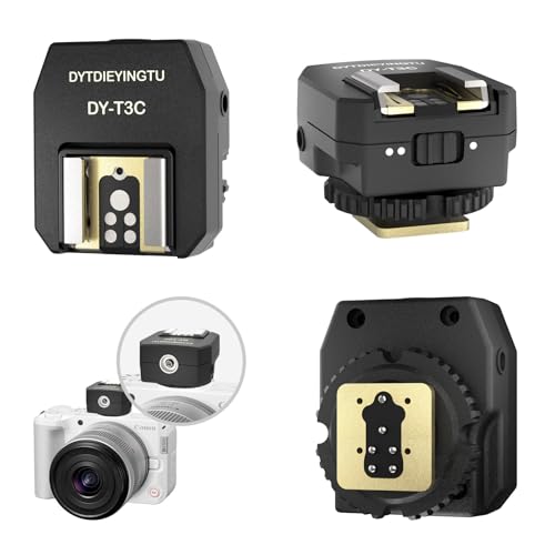 DY-T3C Set Style Multi-Functional hot Shoe Adapter, Single-Lens Reflex Camera Universal Flash Expansion Accessory/ Also Applicable Mini Camera Flash Height-Increasing Conversion Accessories DY-T3C 1pcs + PC cable 3pcs