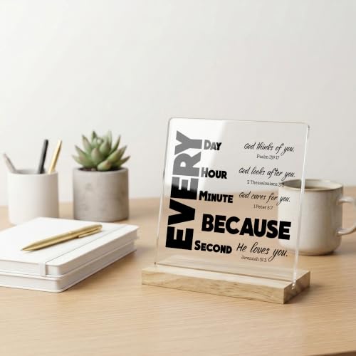 Christian Desk Decor Gifts for Women Men, Religious Gift, Bible Verse Signs Turquoise