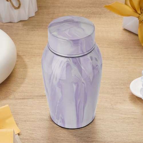 SOITIS Urns for Human Ashes, Mini Urn for Ash Male Female, Small Urns for Human Ashes Keepsake, Stainless Steel Memorial Cremation, Decorative Urn Funeral Urn - Purple Keepsake Holder