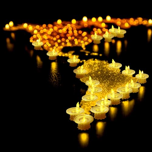 12 PCS Water Sensor LED Diya for Diwali Decoration,Battery Operated Candles,Gift for Pooja,Religious Temple,Home Decor Festivals