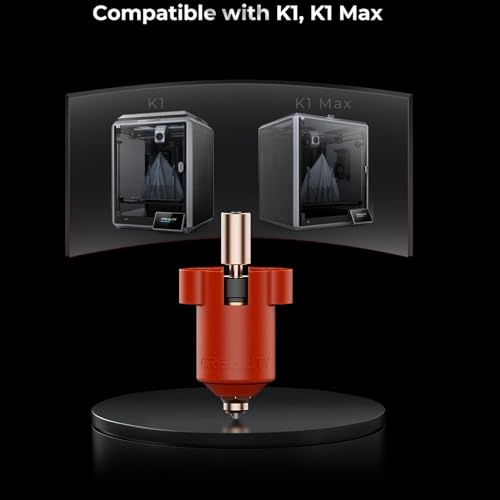 Creality K1 Ceramic Heating Block Kit, 3D Printer Parts All Metal Heat Break 300°C High Temperature Resistance Hotend Heating Block Kit with 5PCS Brass Nozzles for K1/K1Max