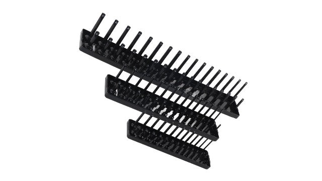 Ymiko 3-piece socket set tool trays with deep and standard socket holders for 1/4, 3/8, and 1/2-inch sockets