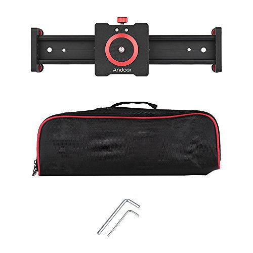 Andoer 30cm/12inch Aluminum Alloy Camera Track Slider Video Stabilizer Rail for DSLR Camera Camcorder DV Film Photography, Load up to 11Lbs
