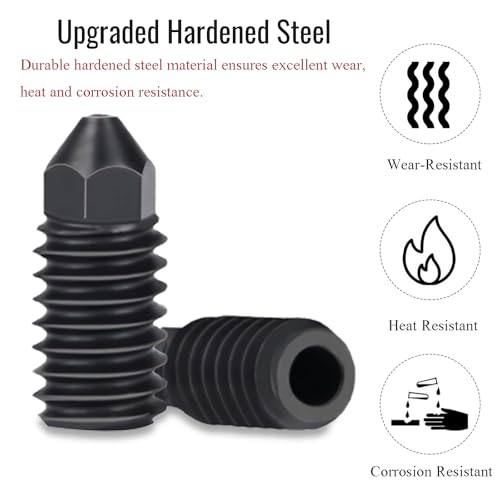 Pack of 6 A1/A1Mini Hardened Steel Nozzle for Bambu, 4 Pieces 0.4 mm, 2 Pieces 0.6 mm Hardened Steel Nozzle 3D Printer Extruder Nozzles for Bambulab A1/A1 Mini For Bambu A1/A1 Mini