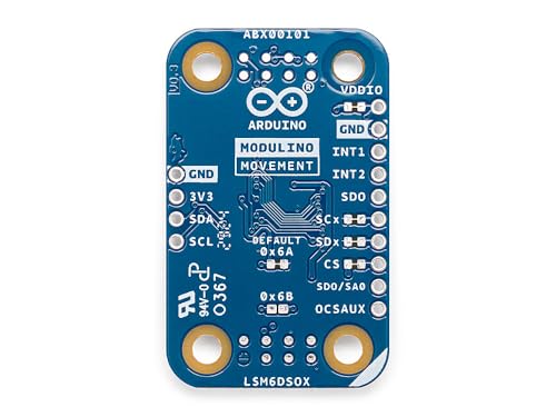 Arduino Modulino Movement [ABX00101] - 6-Axis IMU Motion Sensor for Tilt, Rolling and Nodding - Plug & Play Qwiic Compatible Module for Arduino Projects, MicroPython and Cloud Integration