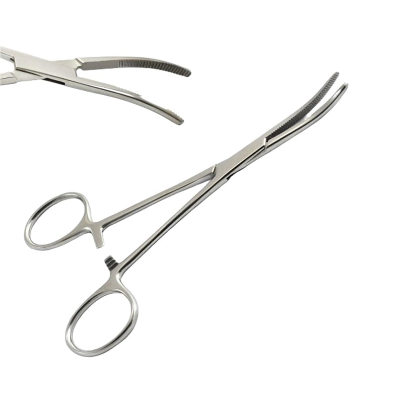 [Australia - AusPower] - Kelly Hemostat Forceps Tweezers 5.5" Kelly Curved Forceps, Fishing Forceps Locking Forceps Stainless Steel, Surgical Kelly Clamps for Nurses, Dog Pet Hair Pulling Plier 5.5" Silver Curved 