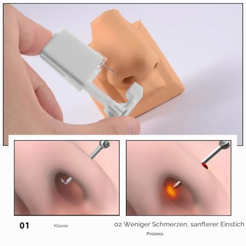 Disposable Nose Piercing Tool Nose Piercing Tool for Precise Pain Free Piercing Easy to Use for Safe Piercing Home 5.75 x 2.00 x 1.20 cm Pack of 1