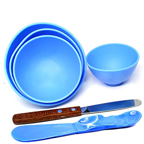 [Australia - AusPower] - BONEW 4PCS Dental Plastic Mixing Alginate Modelling Carver Rubber Plaster Bowl +2 Mixing Spatulas 