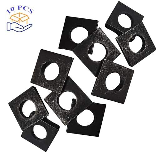 LXLVOUEG 3/4-inch beveled square washers, oxidized black carbon steel, 10-piece set for channel steel leveling