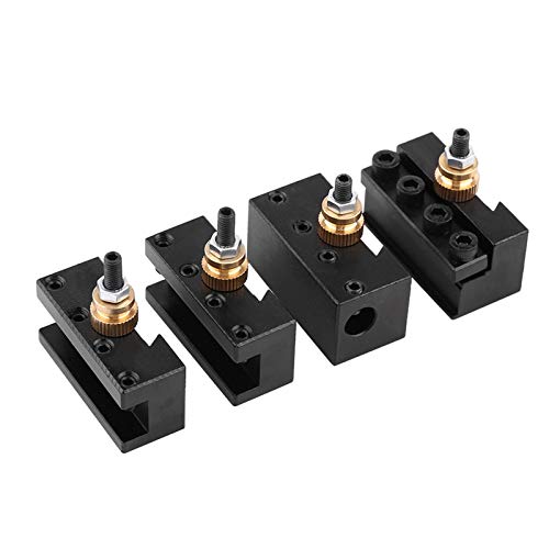 Tool Post Set, Aluminum Alloy Mini Lathe Tool Holder Kit for Turning, Facing & Cutting, Compatible with Most Mini Benches (e.g. CJ18A, C2, C3)