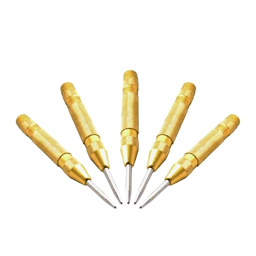 TMAX 5-inch premium steel spring-loaded automatic center punch marker, 5-piece center punch set