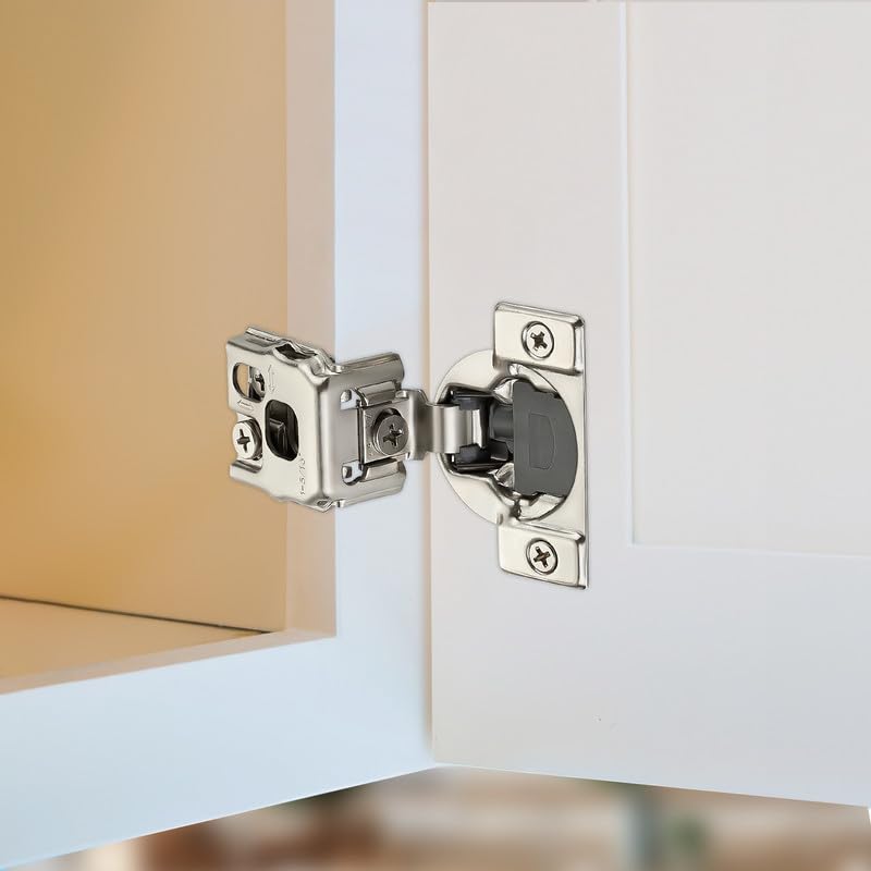 HOME EDIT 10 Pack 5 Pairs 1-5/16 inch Overlay Soft Close Cabinet Hinges for Kitchen, Stainless Steel Three-Way Adjustable, Concealed Self-Closing Door Hinges