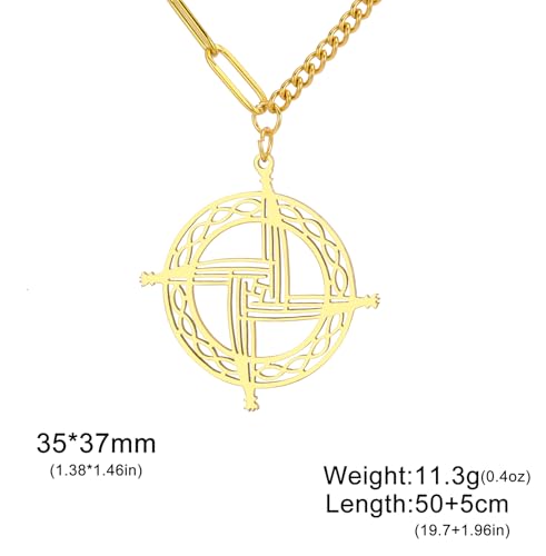 St Brigid's Cross Necklace Traditional Saint Bridget Pendant Irish Celtic Cross Amulet Christian Religious Jewelry Gift for Women Men gold 2