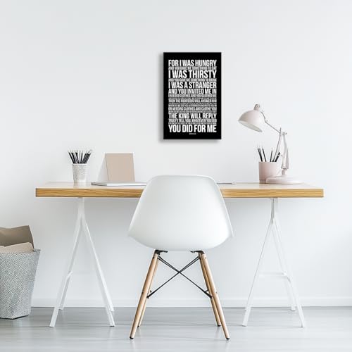 Lnzinro Matthew 25 Bible Verse Wall Art Prayer Poster Modern Framed Christian Quote Wall Decor Scripture Poster for Living Room Decor 12x18 inches 18"L x 12"W
