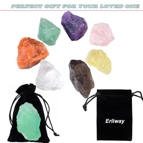 Erliway 1 Pc 0.15-0.22 lb Green Fluorite Raw Stone for Tumbling, 2-3''