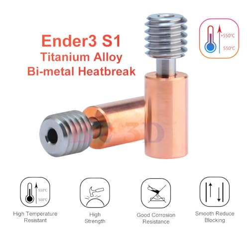 Sprite Extruder/Pro Heater Block Upgrade Hotend Kit,Ender 3 S1 Bi-Metal Heatbreak,MK8 Hardened Steel Nozzle 0.4 for Ender 3 S1,Ender 3 S1 Pro,S1 Plus,CR10 Smart Pro,Sermoon V1,300℃ Hardened Steel Nozzle Kit