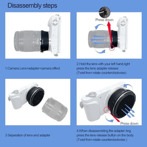 EOS-NEX Lens Adapter Compatible with EF, EF-S Lens to E-Mount Camera Body, fits NEX-3,NEX-5,NEX-7,NEX-7N,Camcorder NEX-VG10,EF to NEX Lens Adapter Canon EOS to NEX adapter
