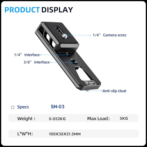Fotopro Camera Lens Replacement Foot, Compatible with Long Lens, Tripod Mount with Dovetail and Arca-Swiss Fit Camera Plate SN-03