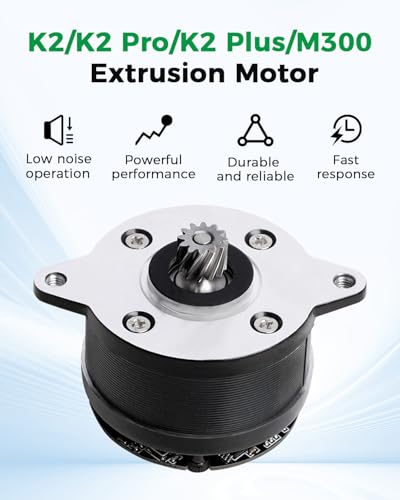 Creality K2 Plus Extruder Motor, Official Original E Axis Circular Stepper Motor with 12 Teeth Round Shaft & Cable, Replacement Part Compatible with K2/K2 Pro/K2 Plus/Sermoon M300 3D Printers