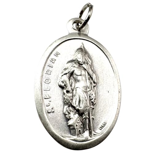 Westmon Works St Florian Medal Set Italian Metal with USA Made Holy Card