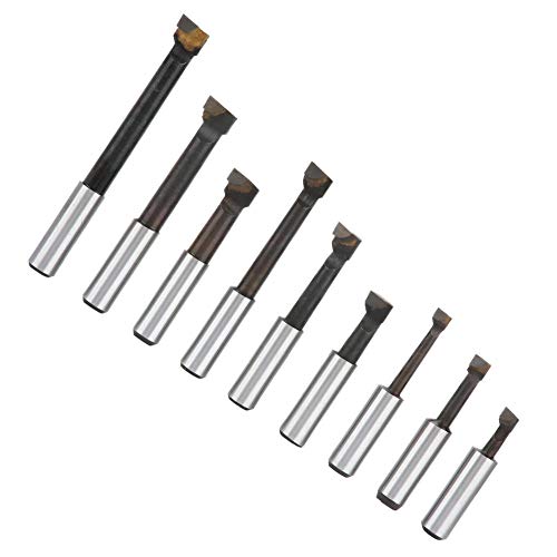 Boring Bar, 9pcs HSS Material 1/2" Round Shank Boring Bar Set Machine Tool Accessories