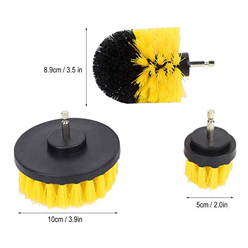 Drill Brush Set, 3 Piece Universal Yellow Cleaning Kit