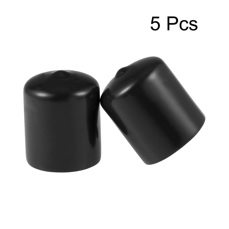 [Australia - AusPower] - uxcell 5pcs Rubber End Caps 29mm ID Vinyl Round Tube Bolt Cap Cover Screw Thread Protectors Black 