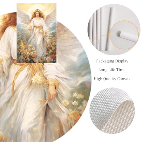 Angel Wings Canvas Wall Art - Flower Angel Biblical Wall Art Abstract Wildflower Aesthetic Posters for Room 16x24in No Frame B 24"L x 16"W