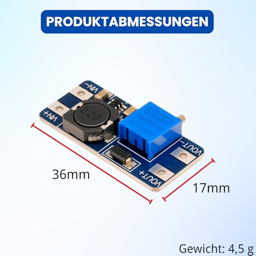 DC-DC Step Up Boost Converter 2V-24V to 5V-28V Voltage Converter LAOMAO Power Supply Power Module Compatible with Arduino (Pack of 10)